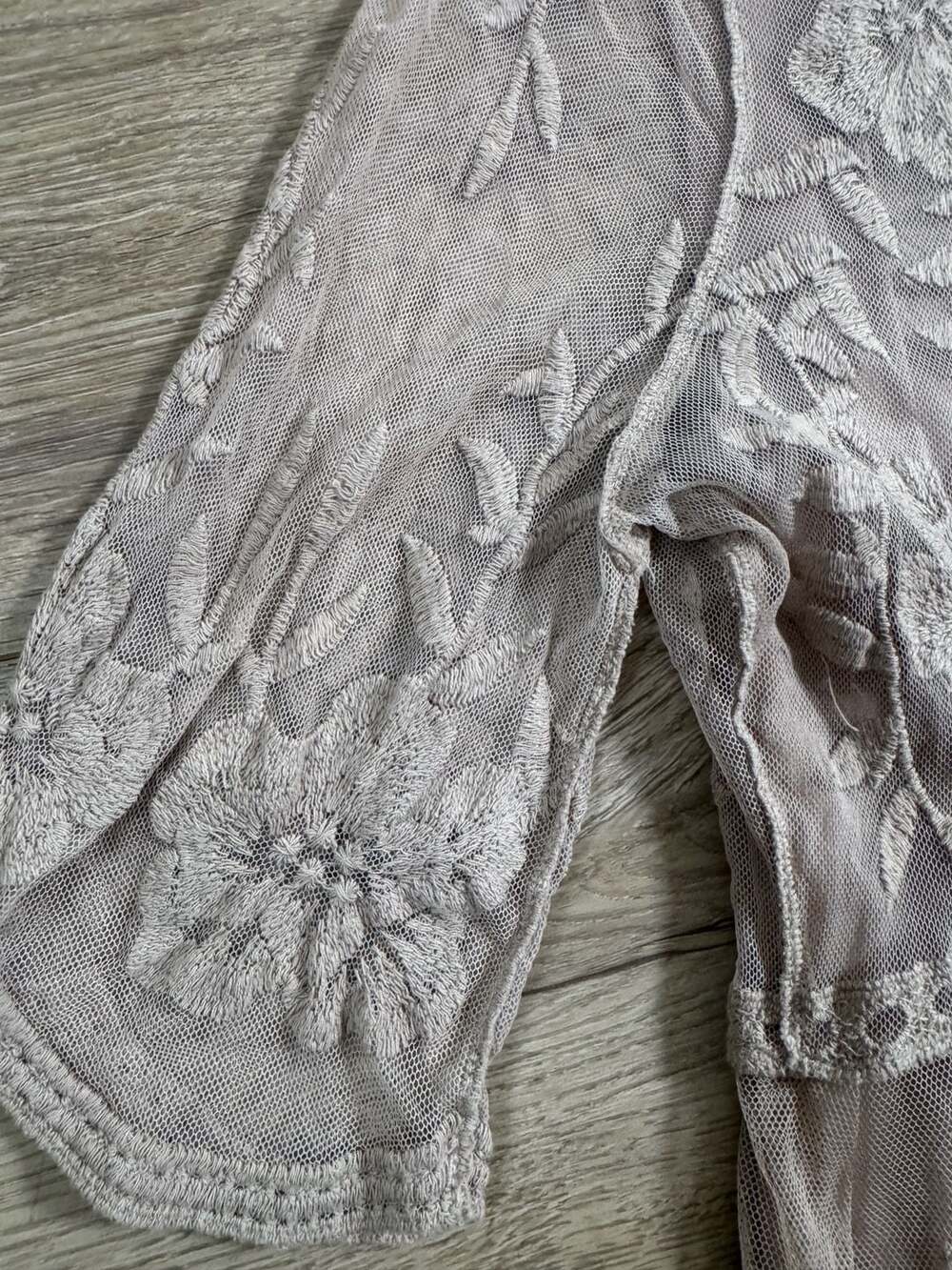 Orange Creek M/L Beige Embroidered Lace Midi Dress Lined Boho Floral - Picture 5 of 16